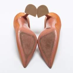 Pre Owned Amina Muaddi Orange PVC Ami Pumps Size 35.5