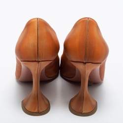 Pre Owned Amina Muaddi Orange PVC Ami Pumps Size 35.5