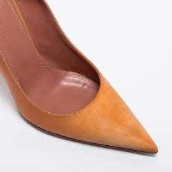 Pre Owned Amina Muaddi Orange PVC Ami Pumps Size 35.5
