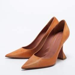Pre Owned Amina Muaddi Orange PVC Ami Pumps Size 35.5