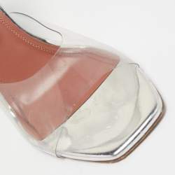 Pre Owned Amina Muaddi Transparent PVC  Lupita Mules Size 39