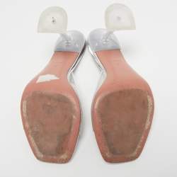 Pre Owned Amina Muaddi Transparent PVC  Lupita Mules Size 39