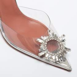 Pre Owned Amina Muaddi Transparent PVC Begum Slingback Pumps Size 40