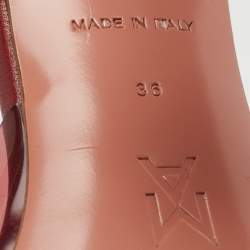 Amina Muaddi Burgundy PVC Lupita Slide Sandals Size 36  
