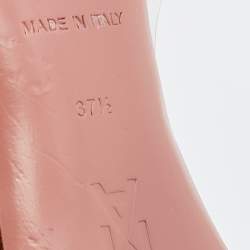 Pre Owned Amina Muaddi Transparent PVC Begum Crystal Embellished Slingback Pumps Size 37.5