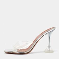 Amina Muaddi Transparent PVC Lupita Slide Sandals Size 41
