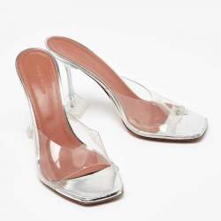 Amina Muaddi Transparent PVC Lupita Slide Sandals Size 41