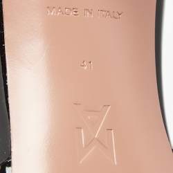 Pre Owned Amina Muaddi Black Patent Ursina Pumps Size 41