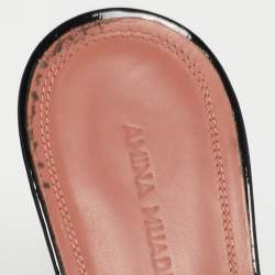 Amina Muaddi Black/Transparent PVC and Patent Sami Sandals Size 42