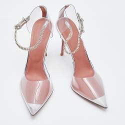Pre Owned Amina Muaddi Clear Pvc Ursina Pumps Size 38