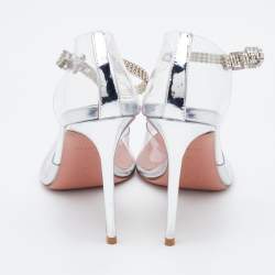 Pre Owned Amina Muaddi Clear Pvc Ursina Pumps Size 38