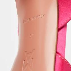 Pre Owned Amina Muaddi Pink Satin Begum Slingback Pumps Size 37