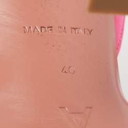 Pre Owned Amina Muaddi Pink Satin Begum Slingback Sandals Size 40