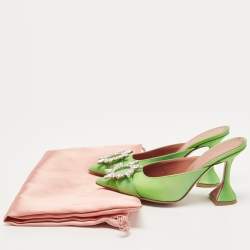 Amina Muaddi Green PVC Begum Mules Size 36 