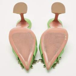 Amina Muaddi Green PVC Begum Mules Size 36 