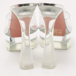 Pre Owned Amina Muaddi Transparent PVC Dalida Slides Size 40.5