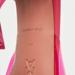 Pre Owned Amina Muaddi Pink PVC Lupita Slide Sandals Size 39