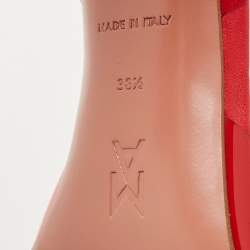 Pre Owned Amina Muaddi Red PVC Rosie Slingback Pumps Size 38.5