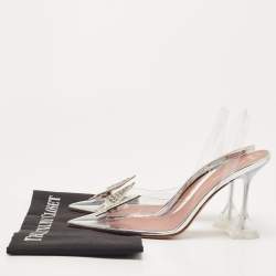 Amina Muaddi Transparent PVC Butterfly Slingback Pumps Size 38.5