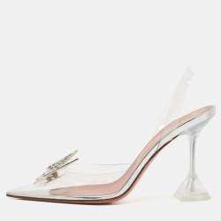 Amina Muaddi Transparent PVC Butterfly Slingback Pumps Size 38.5