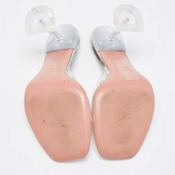 Amina Muaddi Transparent PVC  Lupita Mules Size 39