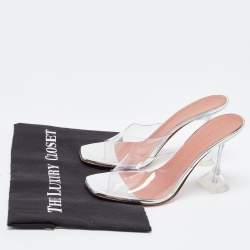 Amina Muaddi Transparent PVC  Lupita Mules Size 39
