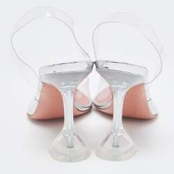 Pre Owned Amina Muaddi Transparent PVC Holli Glass Transparent Pumps Size 38.5