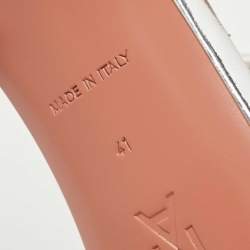 Pre Owned Amina Muaddi Transparent PVC Crystal Embellished Gilda Slide Sandals Size 41