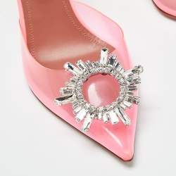 Amina Muaddi Pink PVC Begum Slingback Pumps Size 39 