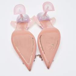 Pre Owned Amina Muaddi Pink PVC  Begum Slingback Pumps Size 40