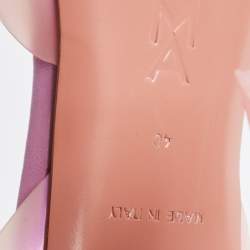 Pre Owned Amina Muaddi Pink PVC  Begum Slingback Pumps Size 40