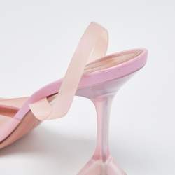 Pre Owned Amina Muaddi Pink PVC  Begum Slingback Pumps Size 40