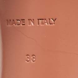 Pre Owned Amina Muaddi Metallic Leather Crystal Embellished Gilda  Sandals Size 38