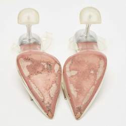 Pre Owned Amina Muaddi x AWGE Transparent PVC Phoenix Slingback Pumps Size 39