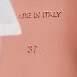 Pre Owned Amina Muaddi Transparent PVC Crystal Embellished Julia Mules Size 37