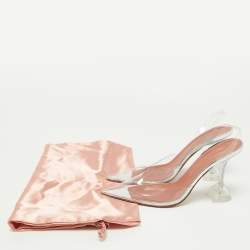 Amina Muaddi Transparent PVC Holli Glass Transparent Pumps Size 38