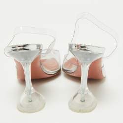 Amina Muaddi Transparent PVC Holli Glass Transparent Pumps Size 38