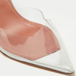 Amina Muaddi Transparent PVC Holli Glass Transparent Pumps Size 38