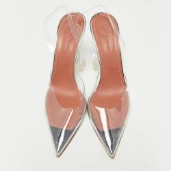 Amina Muaddi Transparent PVC Holli Glass Transparent Pumps Size 38
