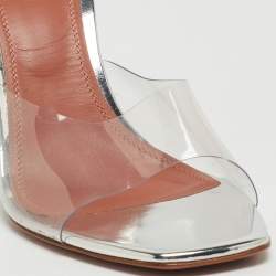 Amina Muaddi Transparent PVC Lupita Wedge Mules Size 40