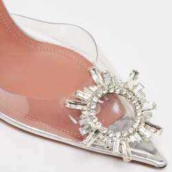 Pre Owned Amina Muaddi Transparent PVC Begum Slingback Pumps Size 37.5