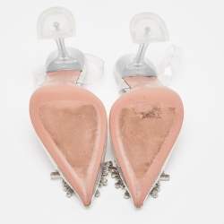 Pre Owned Amina Muaddi Transparent PVC Begum Slingback Pumps Size 37.5