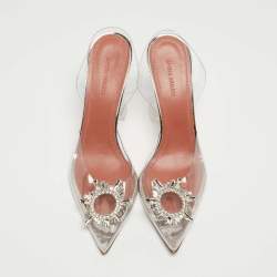 Amina Muaddi Transparent PVC Begum Slingback Pumps Size 39.5