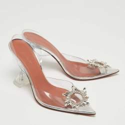 Amina Muaddi Transparent PVC Begum Slingback Pumps Size 39.5