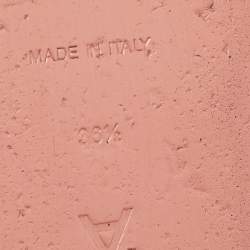 Pre Owned Amina Muaddi Black Leather Johana Platform Sandals Size 36.5