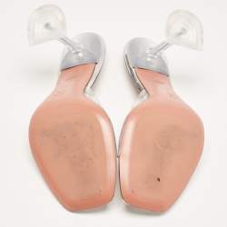 Pre Owned Amina Muaddi Transparent PVC Lupita Sandals Size 38.5