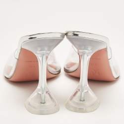 Pre Owned Amina Muaddi Transparent PVC Lupita Sandals Size 38.5