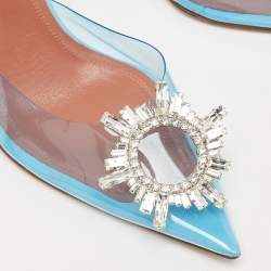 Amina Muaddi Blue PVC Begum Slingback Pumps Size 38.5
