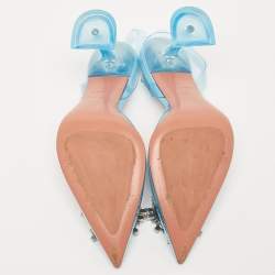 Amina Muaddi Blue PVC Begum Slingback Pumps Size 38.5