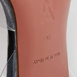 Pre Owned Amina Muaddi Silver/Transparent PVC and Leather Begum Pumps Size 38